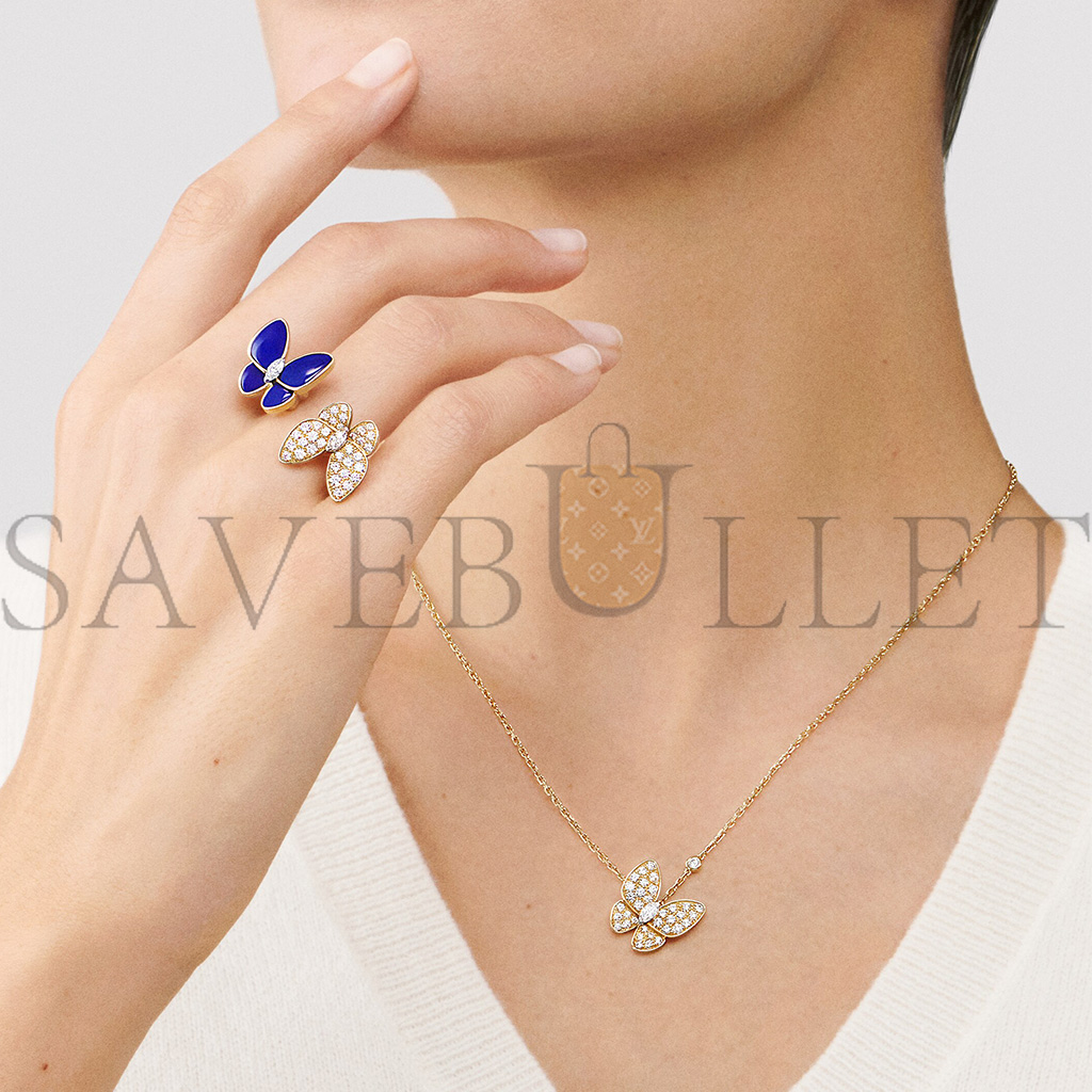 v*n cl*f arpels two butterfly pendant - yellow gold, Di*m*nd vcarp3dp00